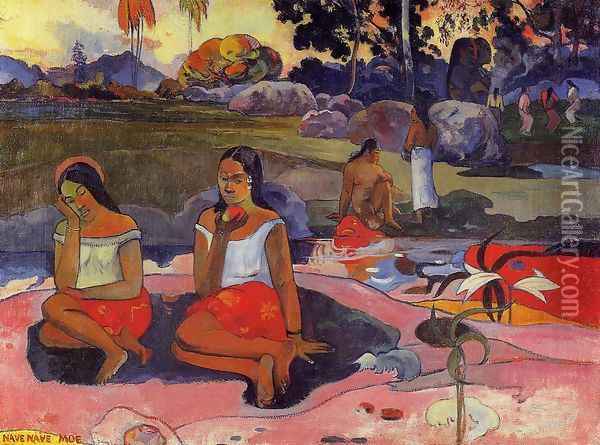 Nave Nave Moe Aka Delightful Drowsiness Oil Painting - Paul Gauguin