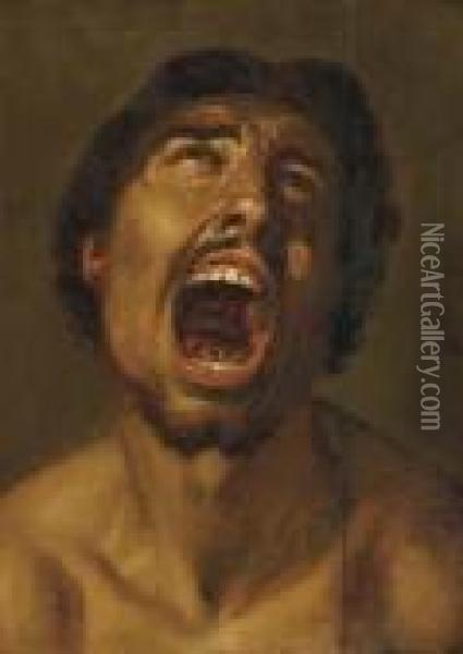 A Man Shouting Oil Painting - Annibale Carracci