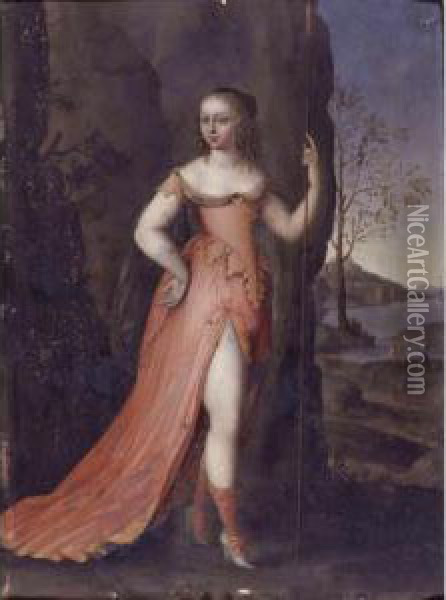 Portrait Of A Lady As Diana Oil Painting - Joseph Werner