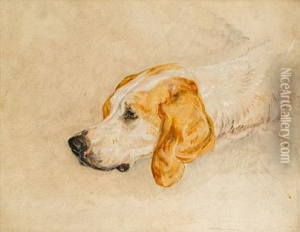 Rattler, One Of His Majesty's Staghounds Oil Painting - John Frederick Lewis