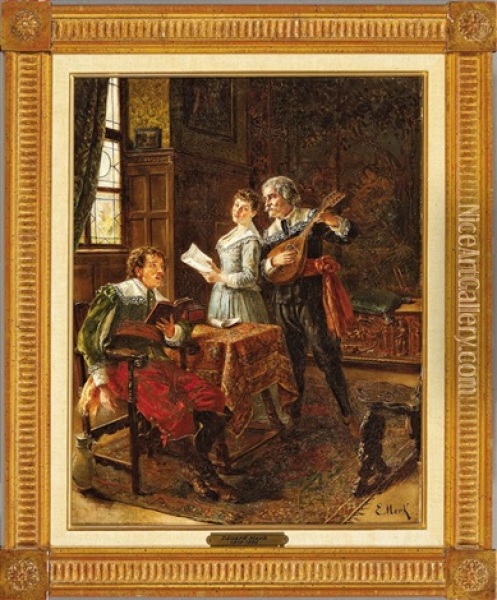 The Musicians Oil Painting - Eduard Merk