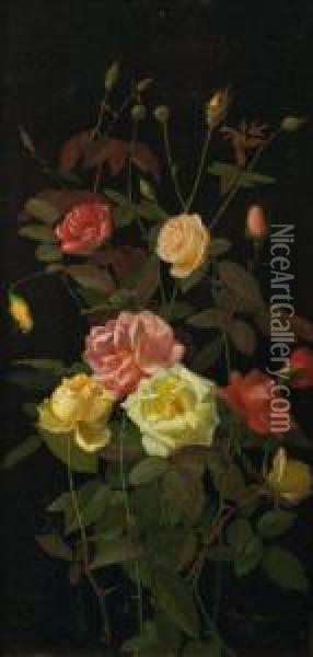 Roses Jaunes Et Roses Oil Painting - George Cochran Lambdin