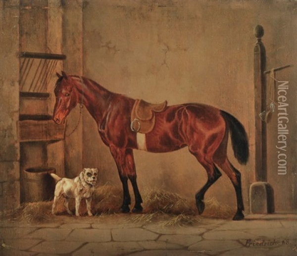 Bildnis Eines Rennpferdes Oil Painting - Gustav Adolf Friedrich