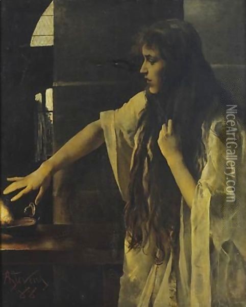 The Wise Virgin Oil Painting - Alfred Stevens