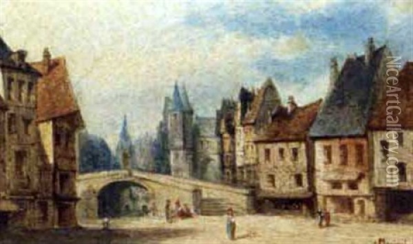 Town Scene Oil Painting - Gustave Mascart