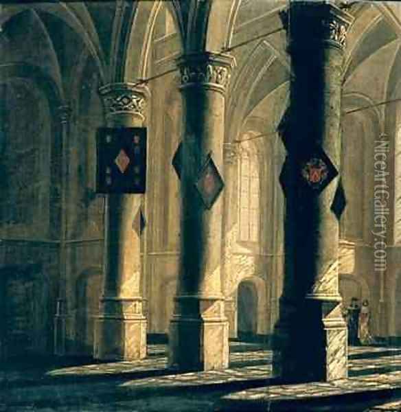Interior of a Church Oil Painting - Anthonie Delorme