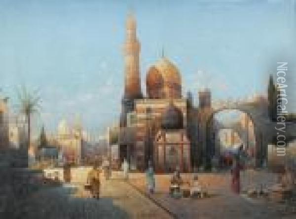 Strassenszene In Kairo Oil Painting - Karl Kaufmann