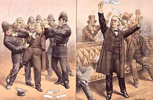 The Oaths Bill Passed by a Hundred Votes from St. Stephens Review Presentation Cartoon 24 March 1888 Oil Painting - Tom Merry