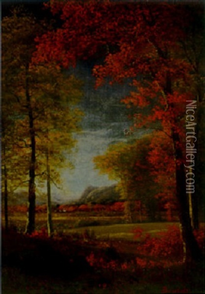 Autumn In America, Oneida County, New York Oil Painting - Albert Bierstadt