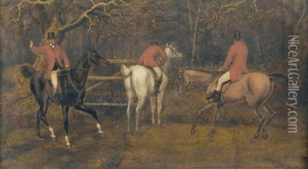 Herbstlandschaft Mit Drei Reitern Oil Painting - Samuel Howitt