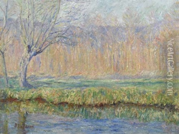 Die Ufer Der Ept In Giverny Oil Painting - Blanche Hoschede-Monet