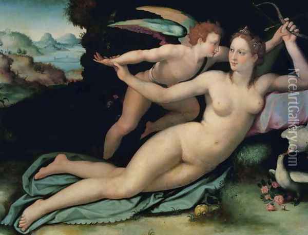 Venus and Cupid (2) Oil Painting - Alessandro Allori