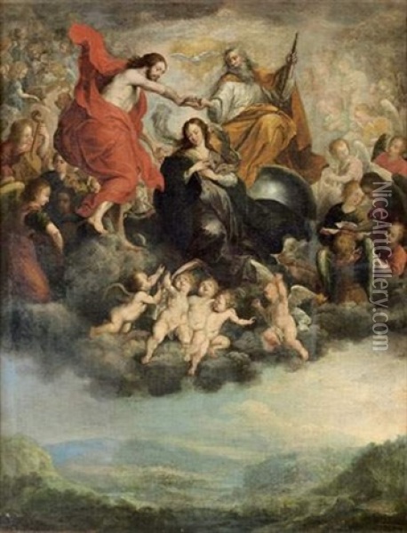 Le Couronnement De La Vierge Oil Painting - Caspar de Crayer