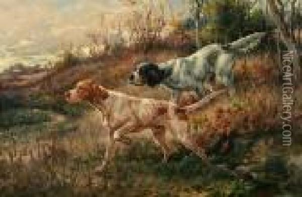 Pointer And Setter On Point Oil Painting - Edmund Henry Osthaus