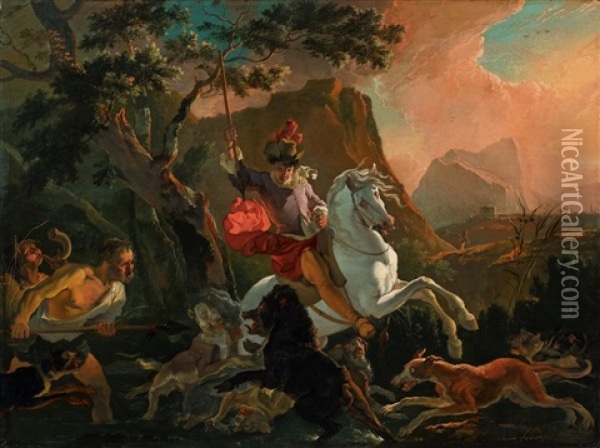 Auf Der Jagd Oil Painting - Abraham Danielsz Hondius