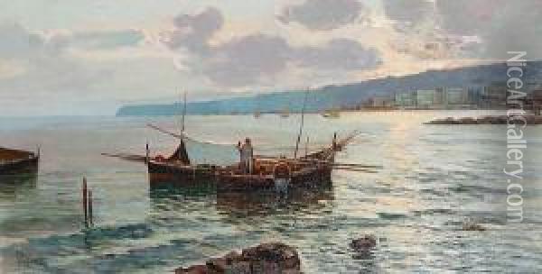 View Of The Bay Of Naples Oil Painting - Lazzaro Pasini