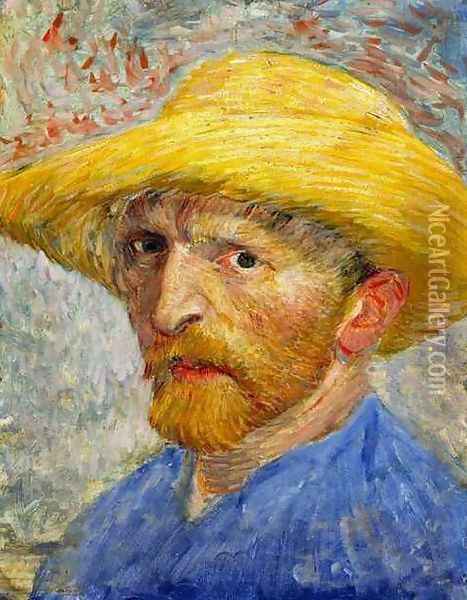 Self Portrait With Straw Hat IV Oil Painting - Vincent Van Gogh