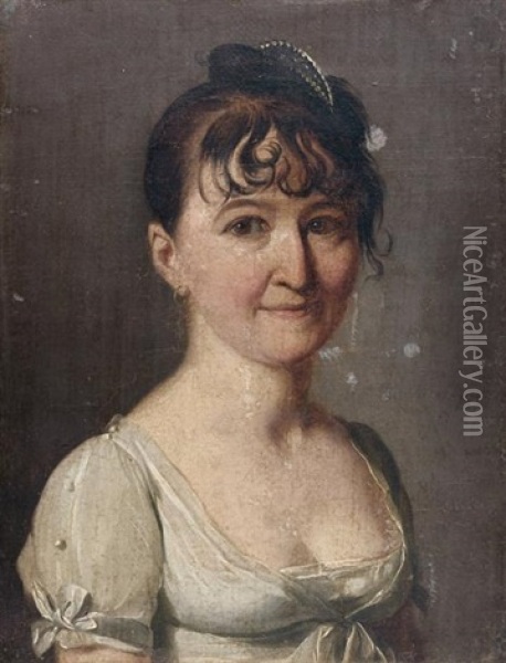 Portrait De Madame Monsel Oil Painting - Louis Leopold Boilly