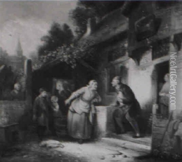 Genreszene Oil Painting - Ferdinand de Braekeleer the Elder