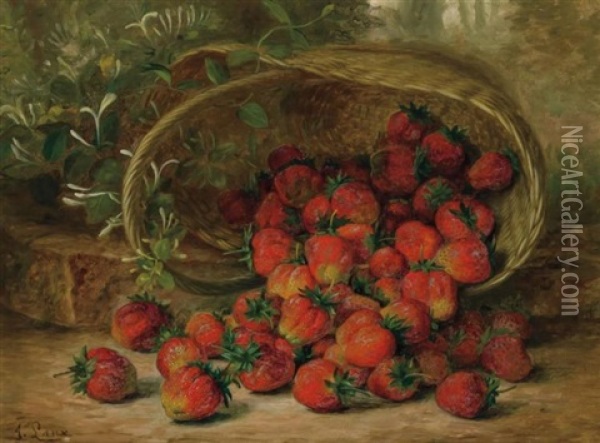Strawberries Oil Painting - August Laux
