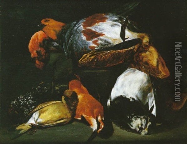Nature Morte A La Becasse Et Au Perdreau Oil Painting - Philips Angel