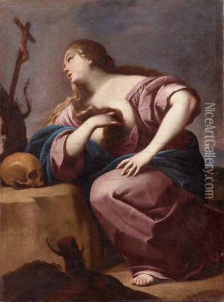 Santa Maria Maddalena In Preghiera Oil Painting - Giovanni Francesco Romanelli