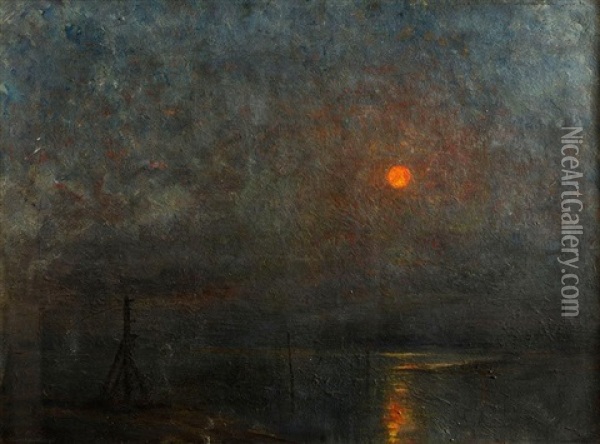 Sunset Oil Painting - John Crampton Walker