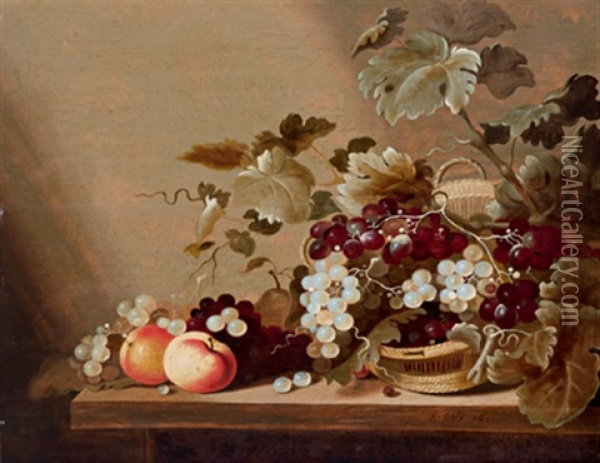 Stillleben Mit Weintrauben Und Apfeln Oil Painting - Roelof Koets the Elder
