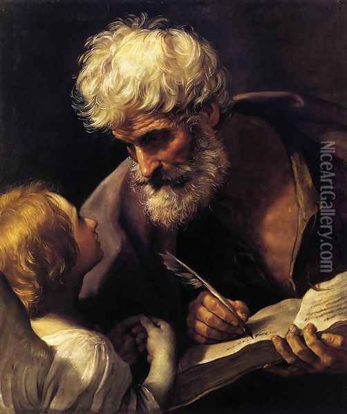 St Matthew and the Angel 1635-40 Oil Painting - Guido Reni
