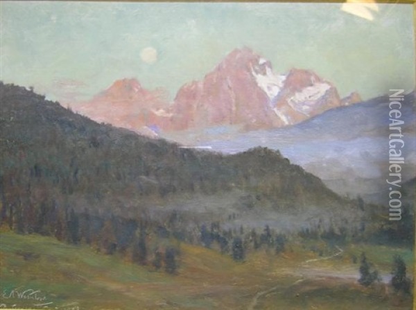 View Of Pontresina Oil Painting - Sir Ernest Albert Waterlow