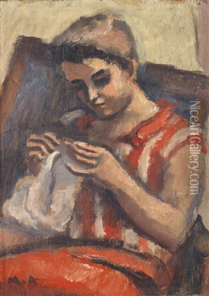 Portrait De Jeune Femme Oil Painting - Maurice Asselin