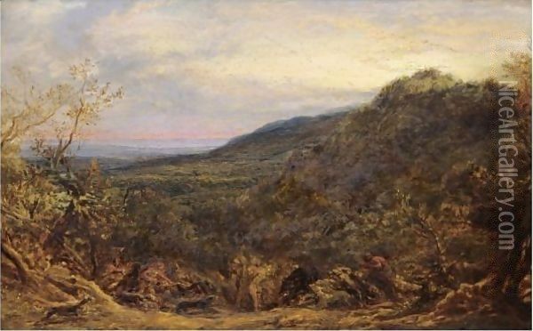 The Boar Hunt In Olden Times Oil Painting - John Linnell