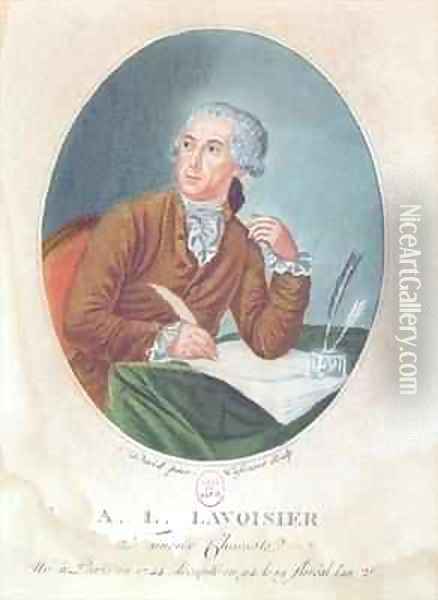 Antoine Laurent de Lavoisier 1743-94 Oil Painting - Jacques Louis David