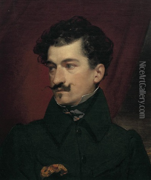 Portrait Von Johann Straus Vater Oil Painting - Friedrich von Amerling