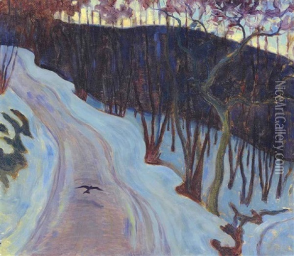 Winter Landscape, Poland Oil Painting - Robert Polhill Bevan