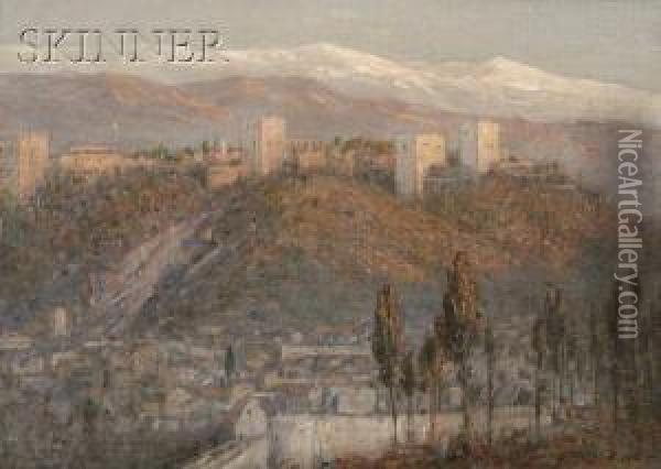 Sundown At The Alhambra Oil Painting - John Ferguson Weir