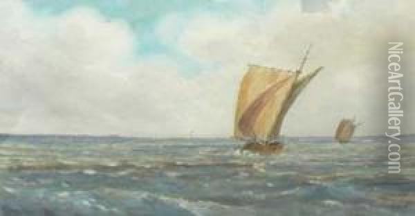 Shipping Off Cornwall Oil Painting - William Edwards Croxford
