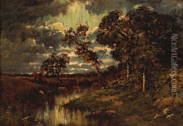 After The Rain Oil Painting - Jules Dupre