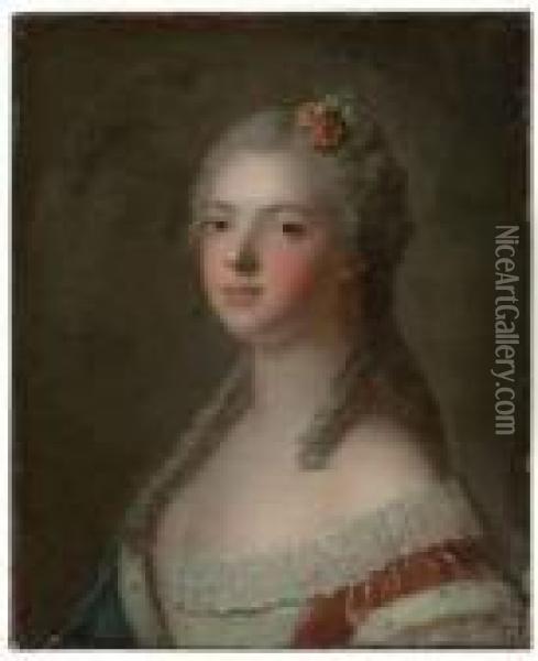 Portrait Of Madame Adelaide, Bust-length Oil Painting - Jean-Marc Nattier