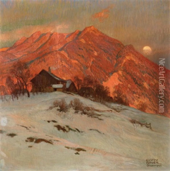Abendsonne Oil Painting - Gustav Bauer