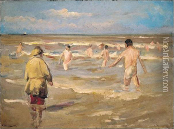 Badende Knaben (bathing Boys) Oil Painting - Max Liebermann