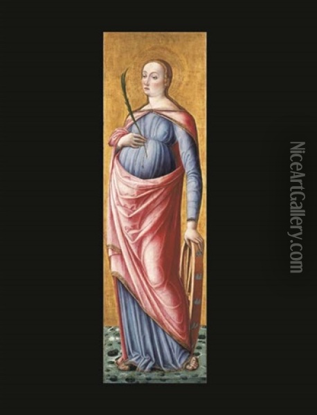 Saint Catherine Of Alexandria Oil Painting - Alvise Vivarini