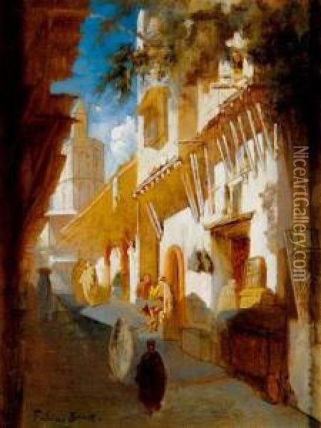 Ruelle Animee A Constantinople Oil Painting - Fabius Germain Brest