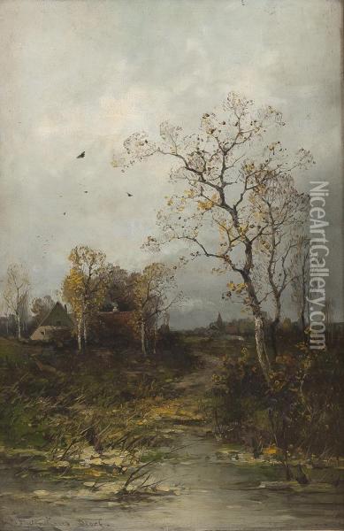 Herbstliche Landschaft Oil Painting - Heinz Flockenhaus