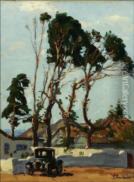Eucalyptus Trees In Laguna Beach, Calif. Oil Painting - Ferdinand Kaufmann