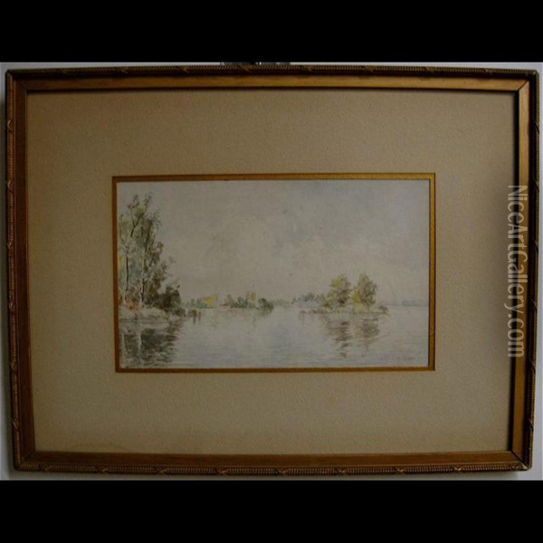 Lake Scene With Islands Oil Painting - Robert Henry Lindsay