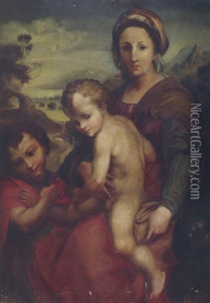 Madonna Mit Jesus Und Johannesknaben Oil Painting - Andrea Del Sarto