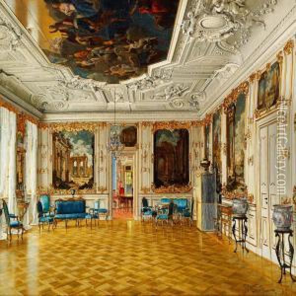 The Garden Hall At Fredensborg Palace Oil Painting - Josef Theodor Hansen