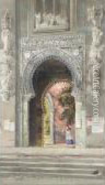 Beautiful Gate Of Pardon, Sevilla Oil Painting - Paul Fletcher Watson
