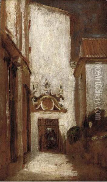 Portico, Granada Oil Painting - Frederick Leighton